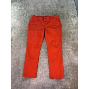 Talbots Signature Slim Ankle Jeans Size 14P Red High Rise Ankle Casual E303